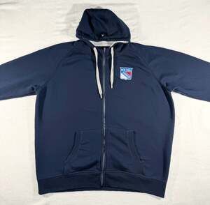 Antigua New York Rangers Mens Victory Full-Zip Hoodie Navy Blue Size 3XL